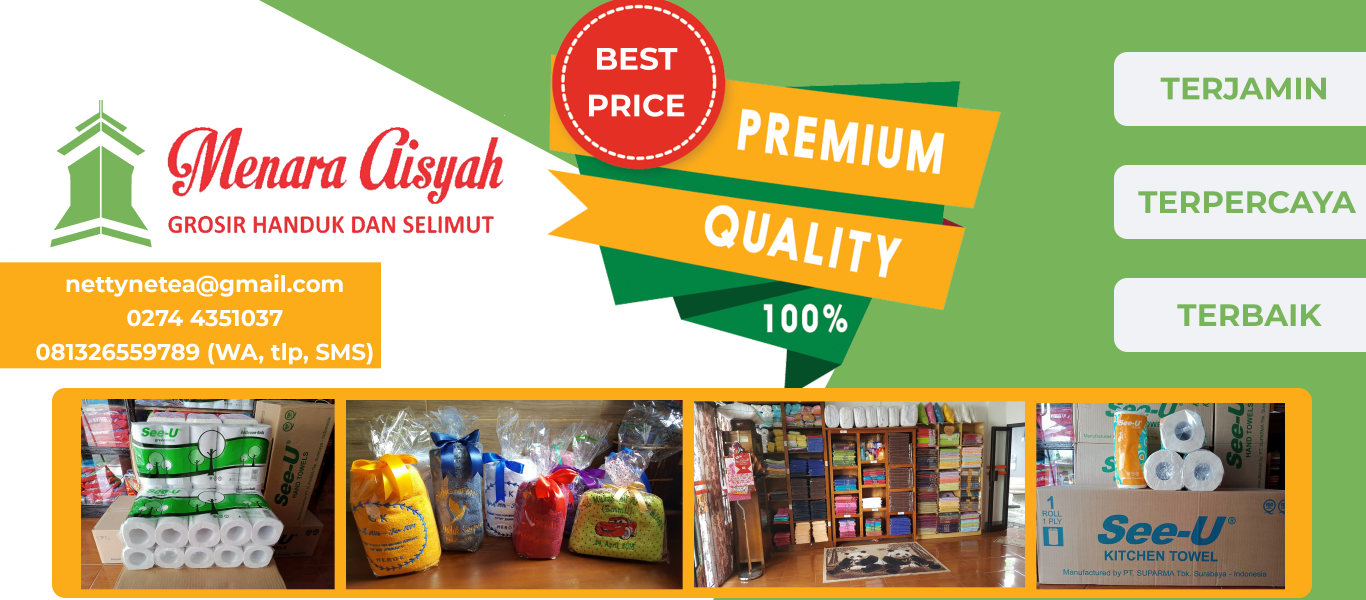 Grosir Handuk & Selimut Jogja - Penjualan Handuk Jogja - Grosir Handuk Jogja - Jual Handuk Jogja | Menara Aisyah
 